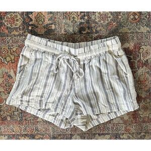Bella Dahl Linen Blend Stripe Drawstring Shorts